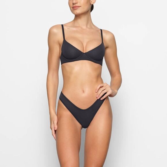 Skims ladies fits everybody unlined Demi bra in color onyx size 32DD - Picture 1 of 10